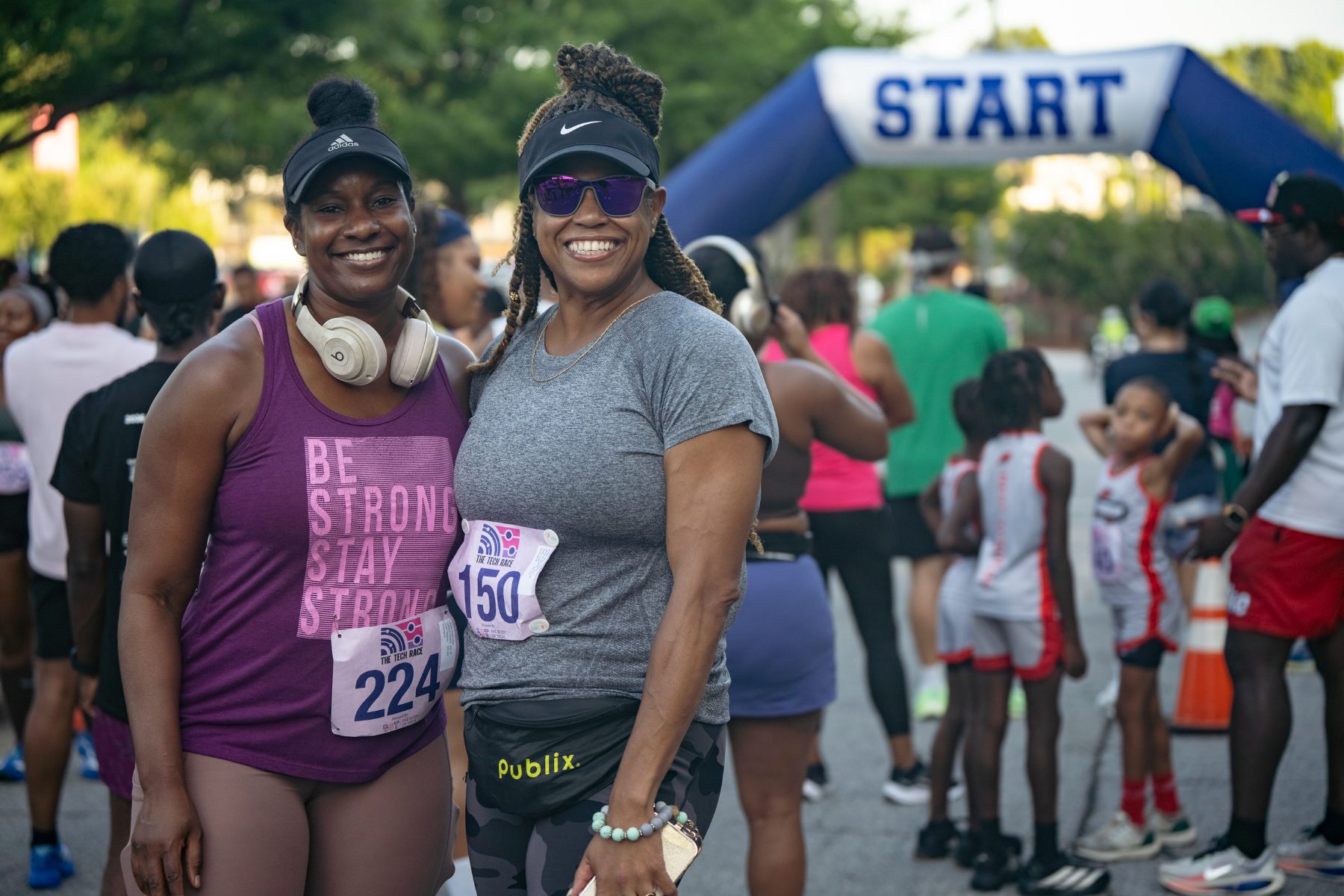 Two runners at the start line